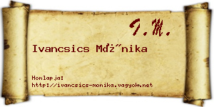 Ivancsics Mónika névjegykártya